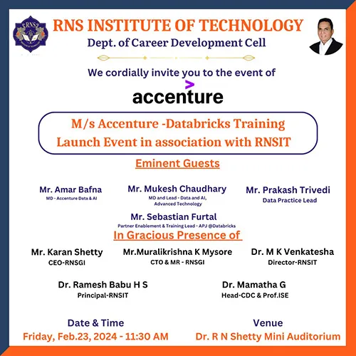 Accenture-Databricks Training Launch Event in association with RNSIT