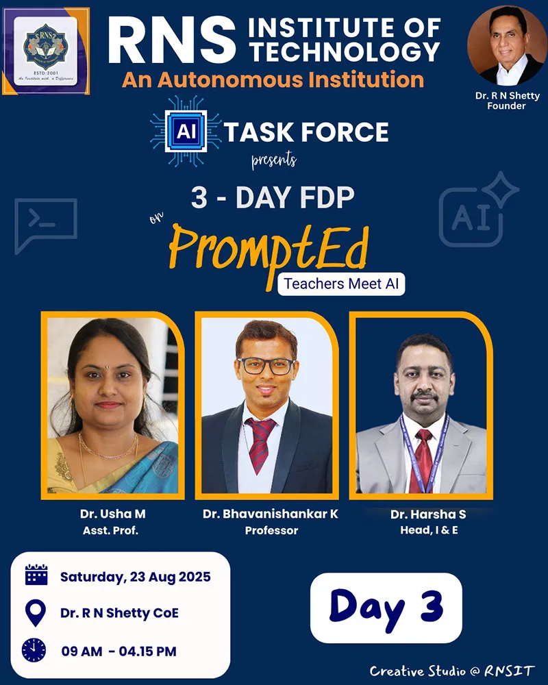 Day 3 of 3 Day FDP PromptEd Teachers meet AI
