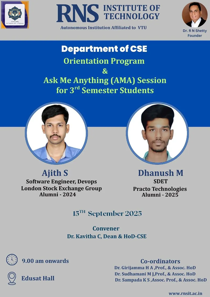 Dept of CSE Orientation & AMA Session for 3rd Semester