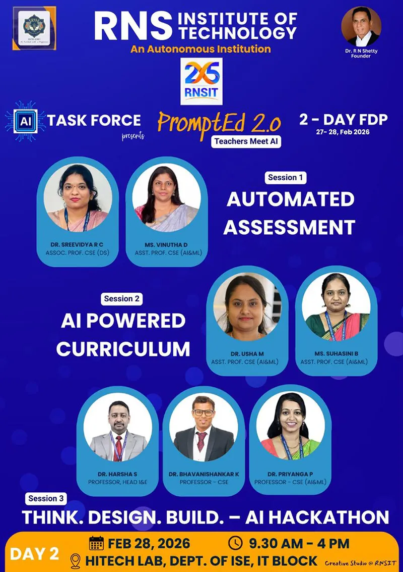 TASK FORCE Presents PromptEd 2.0 Teachers Meet AI 2 - Day FDP