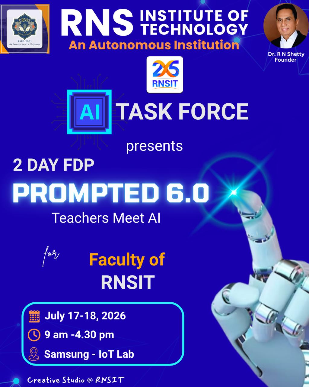 2 Day FDP PROMPTED 6.0 Teachers Meet AI